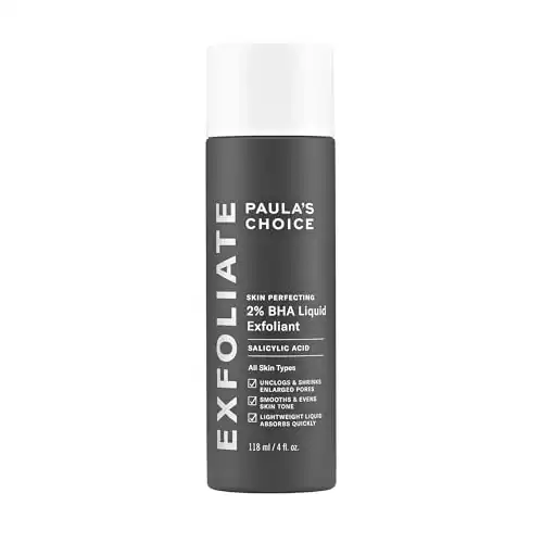 Paulas Choice SKIN PERFECTING 2% BHA Liquid Salicylic Acid Exfoliant Facial Exfoliant for Blackheads, Enlarged Pores, Wrinkles & Fine Lines, 4 oz Bottle