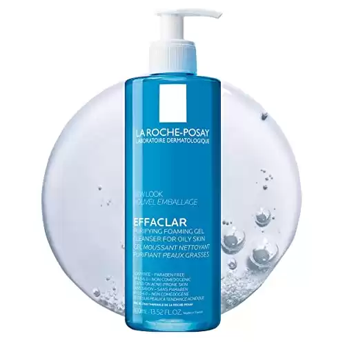 La Roche-Posay Effaclar Purifying Foaming Gel Cleanser for Oily Skin, pH Balancing Daily Face Wash, Oil Free and Soap Free, 13.52 Fl Oz (Pack of 1)